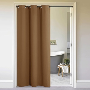 NICETOWN 100% Blackout Linen Curtain for Patio Sliding Door W100 x L84 in(Gold Brown)