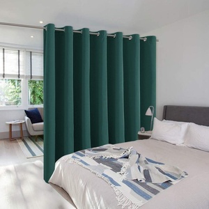 NICETOWN 100% Blackout Linen Curtain for Patio Sliding Door W100 x L84 in(Hunter Green)
