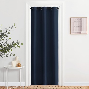 NICETOWN 100% Blackout Linen Curtain for Patio Sliding Door W100 x L84 in(Navy)