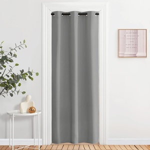 NICETOWN 100% Blackout Linen Curtain for Patio Sliding Door W100 x L84 in(Silver Grey)