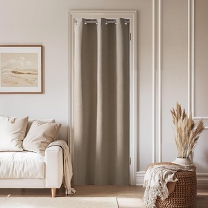 NICETOWN 100% Blackout Linen Curtain for Patio Sliding Door W100 x L84 in(Taupe)