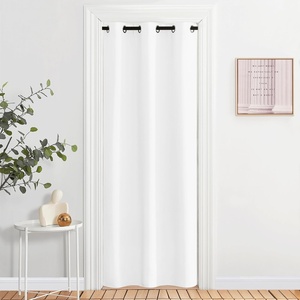 NICETOWN 100% Blackout Linen Curtain for Patio Sliding Door W100 x L84 in(White)