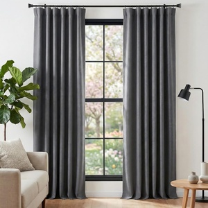NICETOWN 2 Panels Faux Linen 100% Blackout Curtains for Living Room, Rod Pocket/Back Tab/Hook Belt Room Darkening Window Treatment with Liner Thermal Curtains for Bedroom, Natural, W50 x L96(Charcoal Gray)