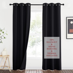 NICETOWN Sound Barrier 100% Blackout Divider Curtains 84″, Noise, Heat and Cold Blocking Drapes with Felt Fabric Lining for Noise Reducing/Nursery/Daytime Sleep/Bedroom (White, 2 PCs, 52″ Wide)(Black)