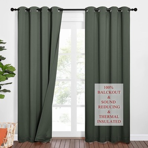 NICETOWN Sound Barrier 100% Blackout Divider Curtains 84″, Noise, Heat and Cold Blocking Drapes with Felt Fabric Lining for Noise Reducing/Nursery/Daytime Sleep/Bedroom (White, 2 PCs, 52″ Wide)(Dark Mallard)