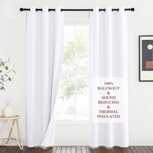 NICETOWN Sound Barrier 100% Blackout Divider Curtains 84″, Noise, Heat and Cold Blocking Drapes with Felt Fabric Lining for Noise Reducing/Nursery/Daytime Sleep/Bedroom (White, 2 PCs, 52″ Wide)(Pure White)