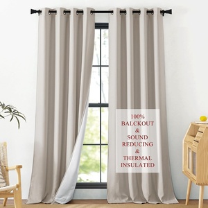 NICETOWN Sound Barrier 100% Blackout Divider Curtains 84″, Noise, Heat and Cold Blocking Drapes with Felt Fabric Lining for Noise Reducing/Nursery/Daytime Sleep/Bedroom (White, 2 PCs, 52″ Wide)(Grommet | Angora Linen)