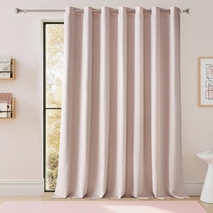 NICETOWN Total Shade Patio Door Curtain, Heavy-Duty Full Light Shading Sliding Door Drape Room Divider Curtain, Vertical Blinds for Window（1 Panels, 100 inches Wide x 84 inches Long, Gray(Pink)