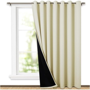 NICETOWN Total Shade Patio Door Curtain, Heavy-Duty Full Light Shading Sliding Door Drape Room Divider Curtain, Vertical Blinds for Window（1 Panels, 100 inches Wide x 84 inches Long, Gray(Beige)