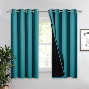 NICETOWN Total Shade Patio Door Curtain, Heavy-Duty Full Light Shading Sliding Door Drape Room Divider Curtain, Vertical Blinds for Window（1 Panels, 100 inches Wide x 84 inches Long, Gray(Peacock Teal)