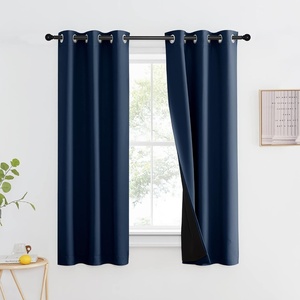 NICETOWN Total Shade Patio Door Curtain, Heavy-Duty Full Light Shading Sliding Door Drape Room Divider Curtain, Vertical Blinds for Window（1 Panels, 100 inches Wide x 84 inches Long, Gray(Navy)