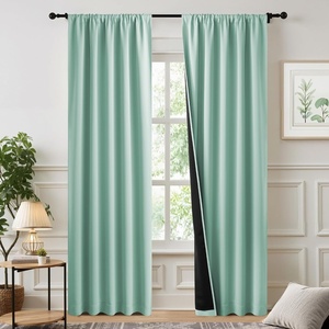 NICETOWN White Blackout Curtains 52 x 84 inches Long 2 Panels for Bedroom(Aqua Blue)