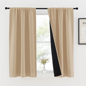 NICETOWN White Blackout Curtains 52 x 84 inches Long 2 Panels for Bedroom(Biscotti Beige)