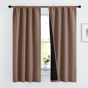 NICETOWN White Blackout Curtains 52 x 84 inches Long 2 Panels for Bedroom(Cappuccino)