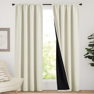 NICETOWN White Blackout Curtains 52 x 84 inches Long 2 Panels for Bedroom(Cream Beige)