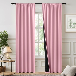 NICETOWN White Blackout Curtains 52 x 84 inches Long 2 Panels for Bedroom(Crystal Pink)