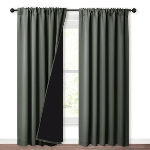 NICETOWN White Blackout Curtains 52 x 84 inches Long 2 Panels for Bedroom(Dark Mallard)