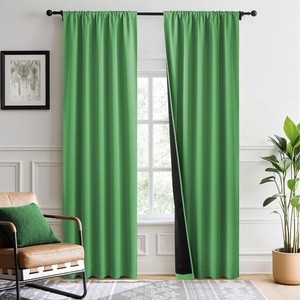 NICETOWN White Blackout Curtains 52 x 84 inches Long 2 Panels for Bedroom(Forest Green)