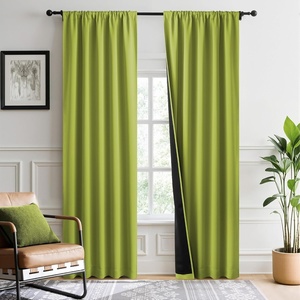 NICETOWN White Blackout Curtains 52 x 84 inches Long 2 Panels for Bedroom(Fresh Green)