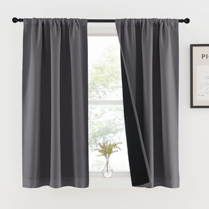 NICETOWN White Blackout Curtains 52 x 84 inches Long 2 Panels for Bedroom(Grey)