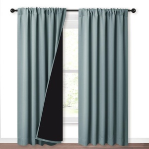 NICETOWN White Blackout Curtains 52 x 84 inches Long 2 Panels for Bedroom(Greyish Blue)