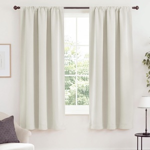 NICETOWN White Blackout Curtains 52 x 84 inches Long 2 Panels for Bedroom(Ivory)