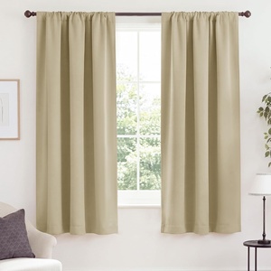 NICETOWN White Blackout Curtains 52 x 84 inches Long 2 Panels for Bedroom(Light Brown)