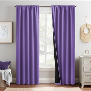 NICETOWN White Blackout Curtains 52 x 84 inches Long 2 Panels for Bedroom(Lilac Purple)