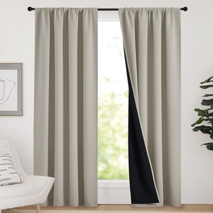 NICETOWN White Blackout Curtains 52 x 84 inches Long 2 Panels for Bedroom(Natural)