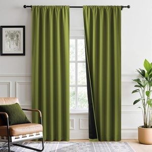 NICETOWN White Blackout Curtains 52 x 84 inches Long 2 Panels for Bedroom(Olive Green)