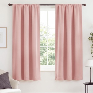 NICETOWN White Blackout Curtains 52 x 84 inches Long 2 Panels for Bedroom(Pink)