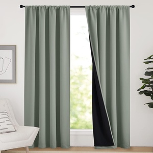 NICETOWN White Blackout Curtains 52 x 84 inches Long 2 Panels for Bedroom(Sage Green)