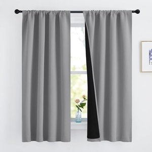 NICETOWN White Blackout Curtains 52 x 84 inches Long 2 Panels for Bedroom(Silver Grey)
