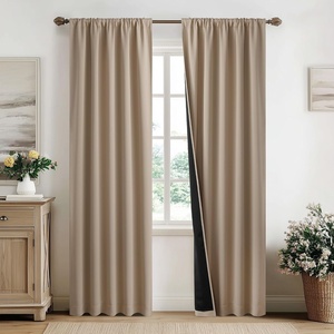 NICETOWN White Blackout Curtains 52 x 84 inches Long 2 Panels for Bedroom(Taupe)