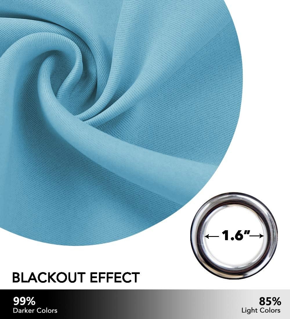 image:imageNICETOWN Blue Hollow Star Blackout Kids Curtain 1 Panel W52 x L63Teal Blue