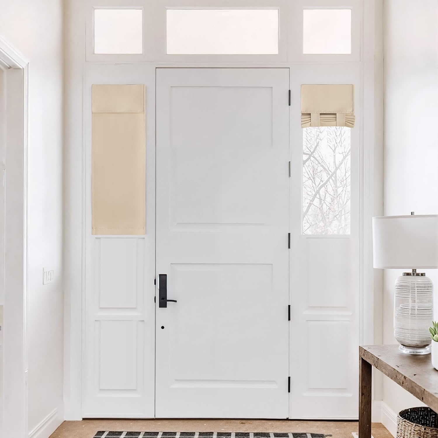 image:imageNICETOWN Grey Blackout French Door Curtain Thermal Insulated Window CoverBiscotti Beige