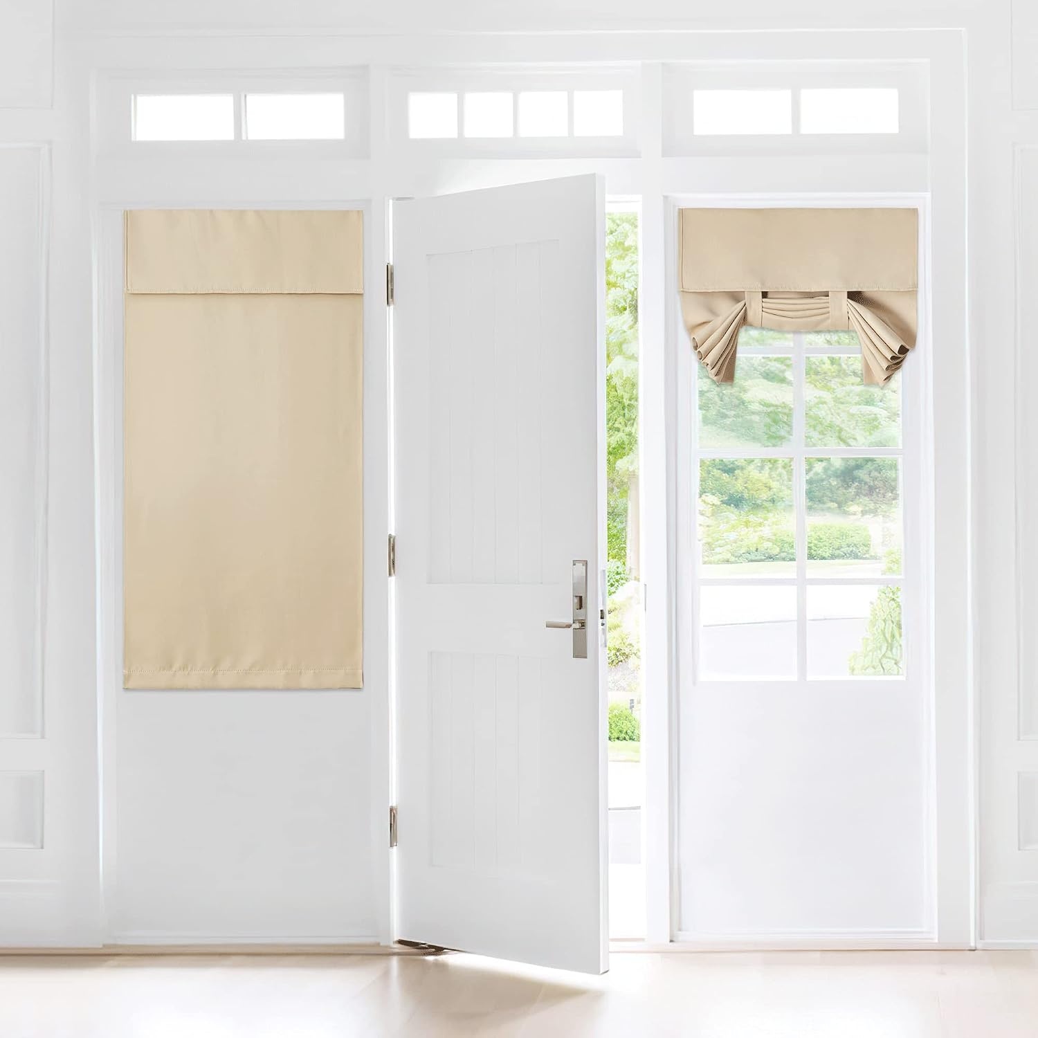 image:imageNICETOWN Grey Blackout French Door Curtain Thermal Insulated Window CoverBiscotti Beige