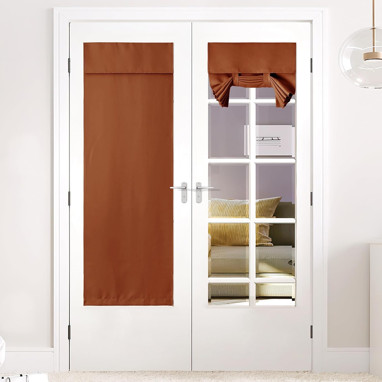 image:imageNICETOWN Grey Blackout French Door Curtain Thermal Insulated Window CoverBurnt Orange