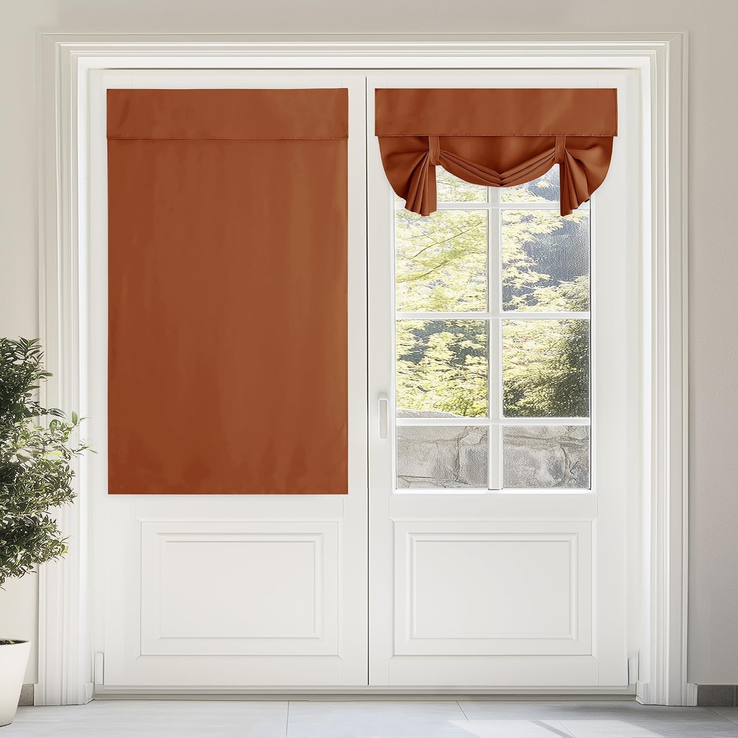 image:imageNICETOWN Grey Blackout French Door Curtain Thermal Insulated Window CoverBurnt Orange