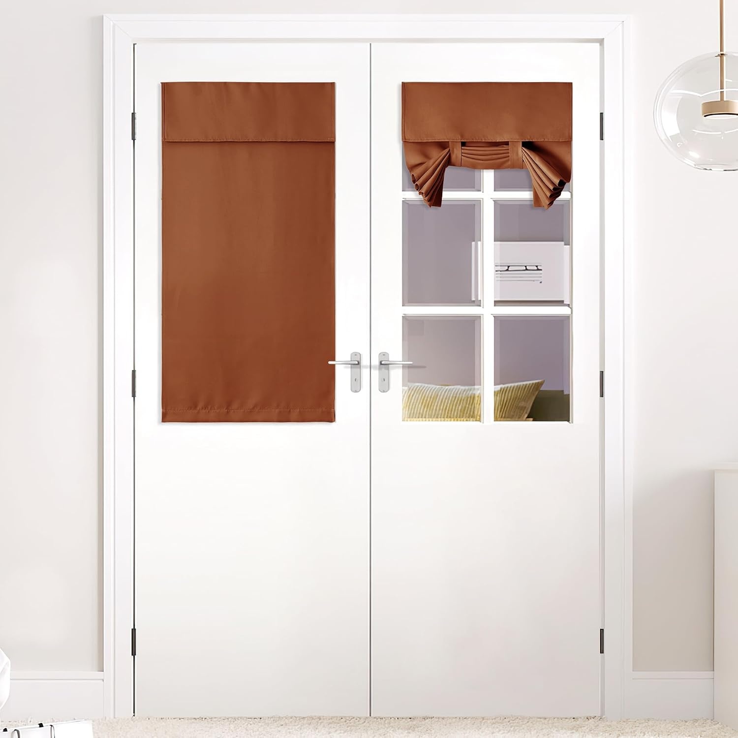 image:imageNICETOWN Grey Blackout French Door Curtain Thermal Insulated Window CoverBurnt Orange