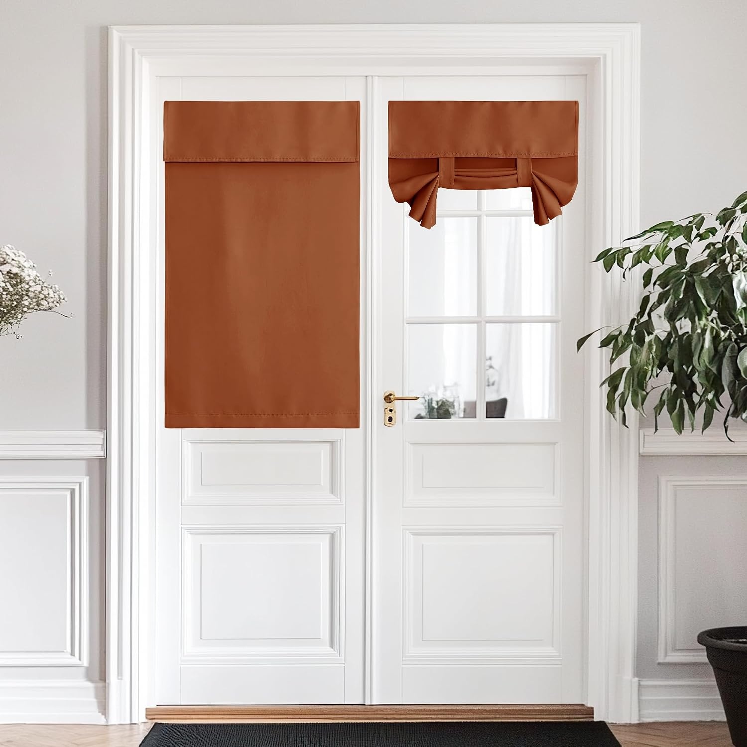 image:imageNICETOWN Grey Blackout French Door Curtain Thermal Insulated Window CoverBurnt Orange
