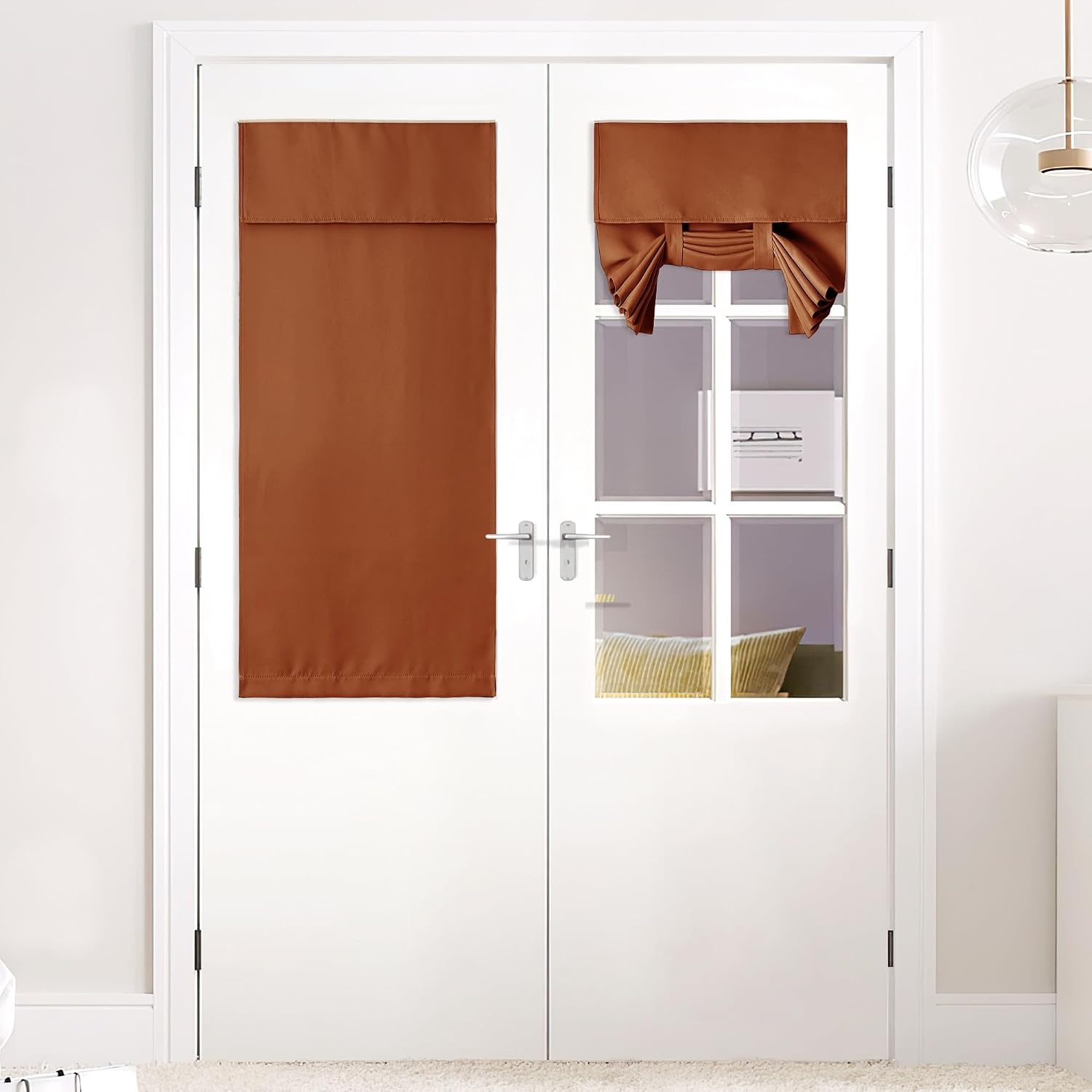 image:imageNICETOWN Grey Blackout French Door Curtain Thermal Insulated Window CoverBurnt Orange