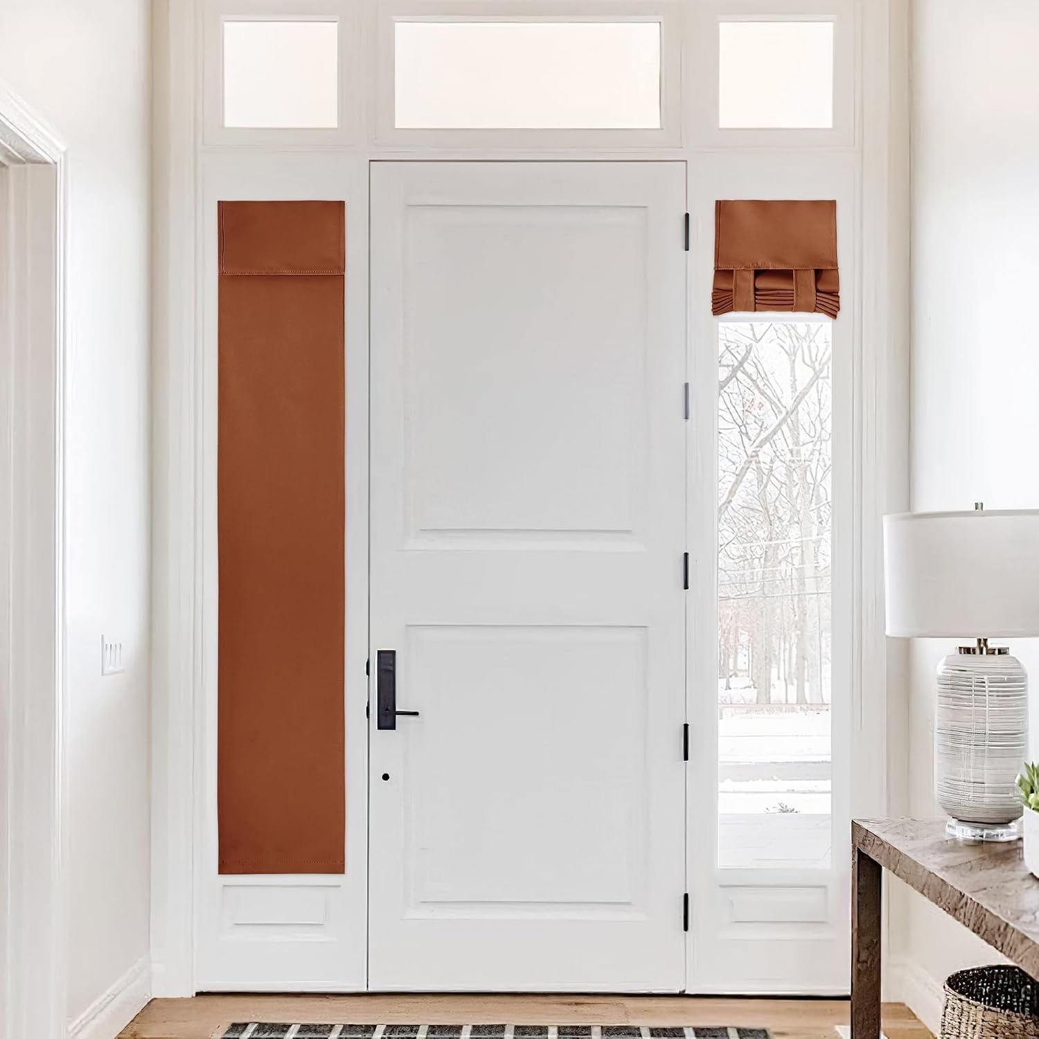 image:imageNICETOWN Grey Blackout French Door Curtain Thermal Insulated Window CoverBurnt Orange