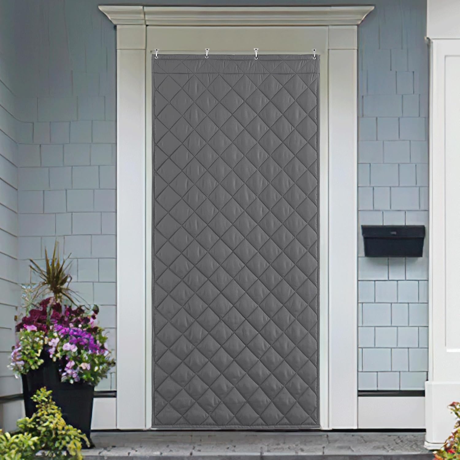 image:imageNICETOWN Grey Blackout French Door Curtain Thermal Insulated Window CoverGray