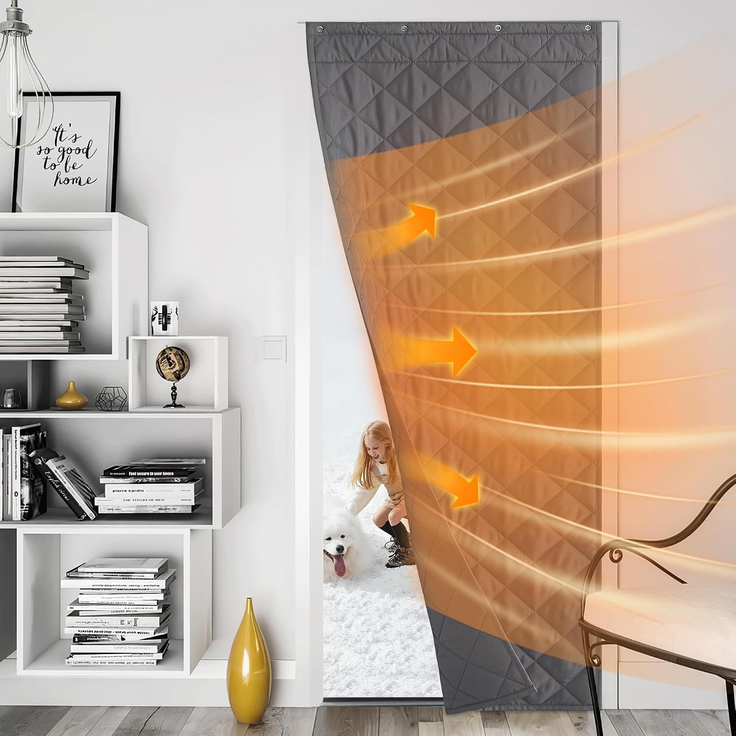 image:imageNICETOWN Grey Blackout French Door Curtain Thermal Insulated Window CoverGray