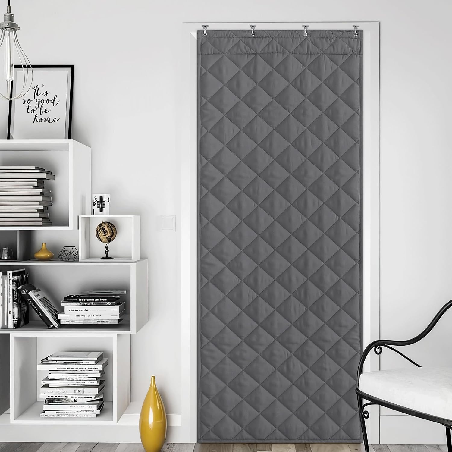 image:imageNICETOWN Grey Blackout French Door Curtain Thermal Insulated Window CoverGrey