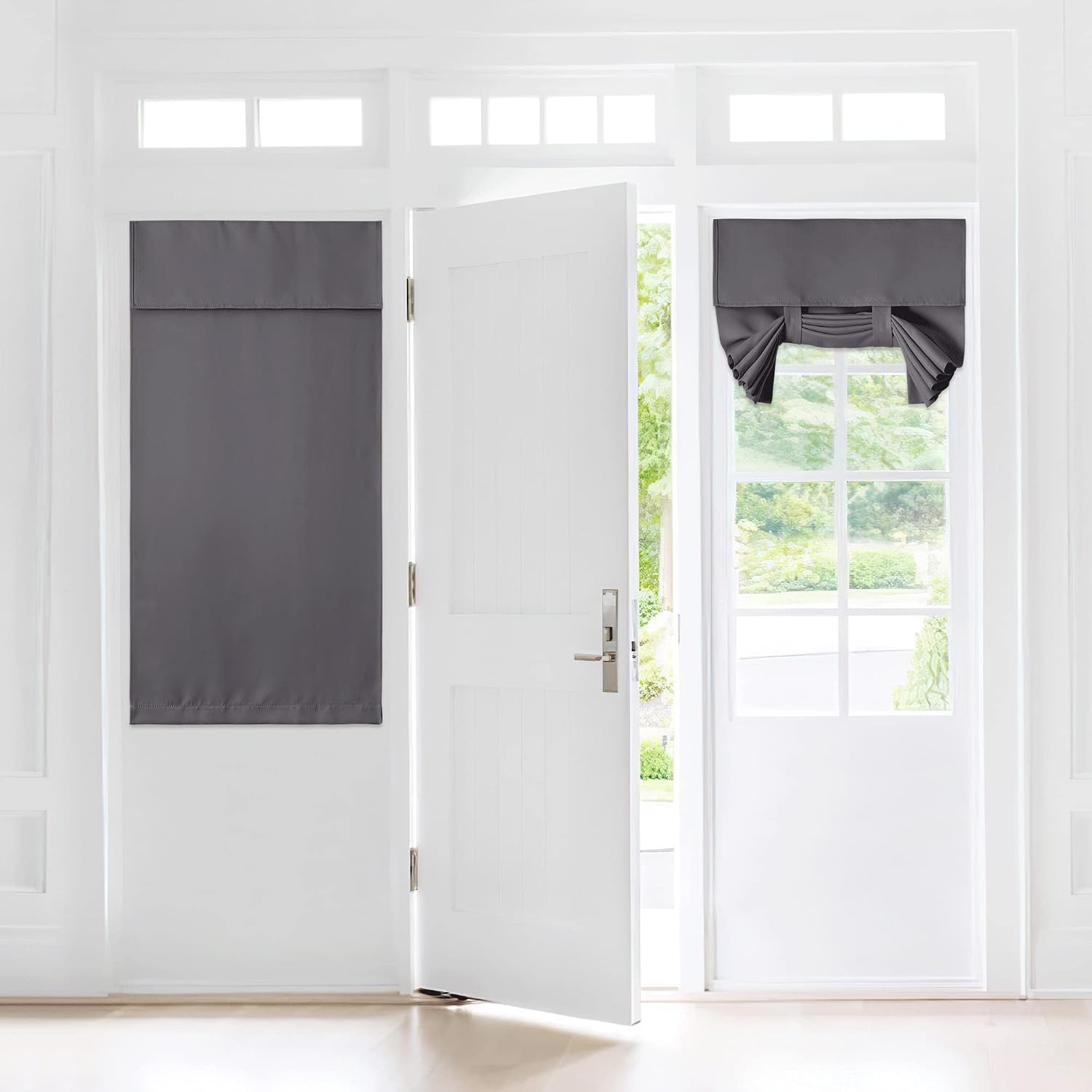 image:imageNICETOWN Grey Blackout French Door Curtain Thermal Insulated Window CoverGrey