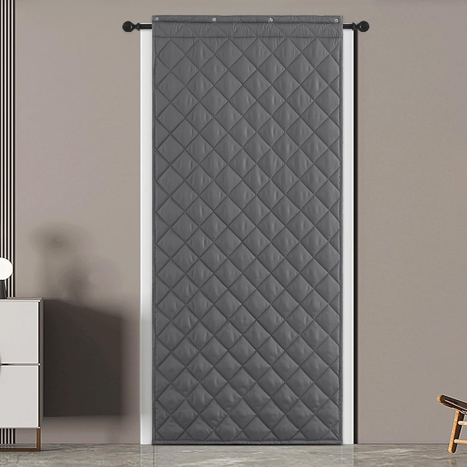 image:imageNICETOWN Grey Blackout French Door Curtain Thermal Insulated Window CoverGrey