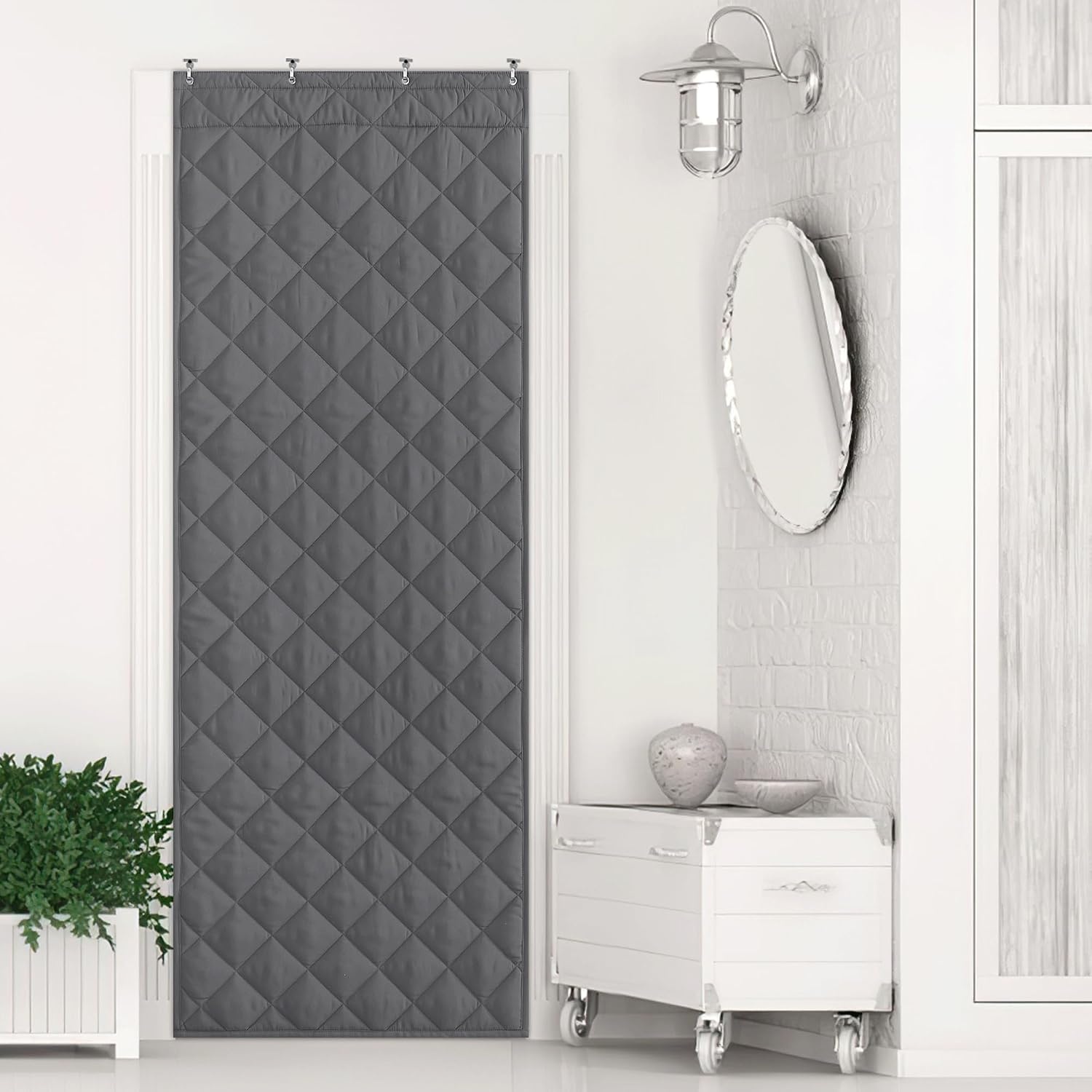 image:imageNICETOWN Grey Blackout French Door Curtain Thermal Insulated Window CoverGrey