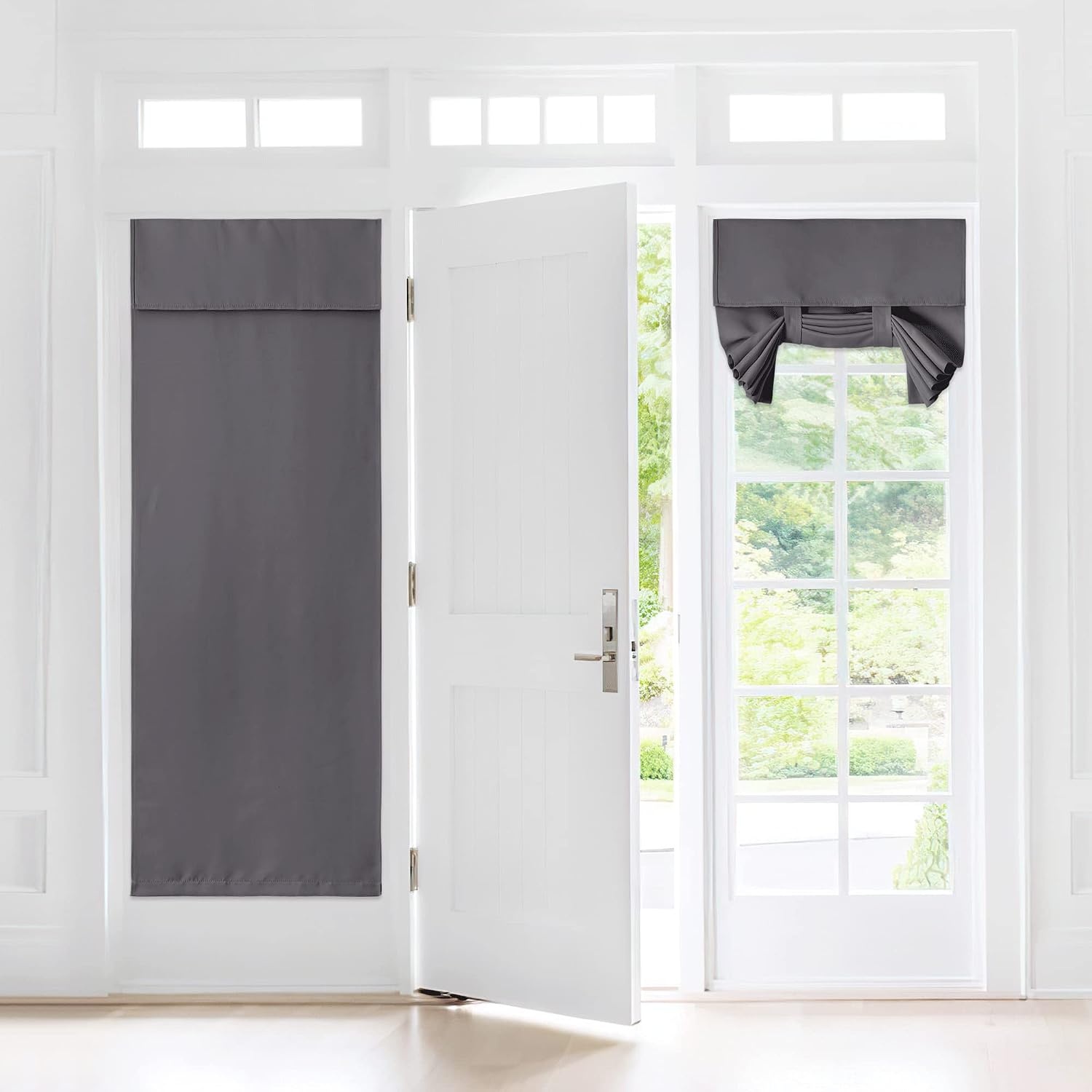 image:imageNICETOWN Grey Blackout French Door Curtain Thermal Insulated Window CoverGrey